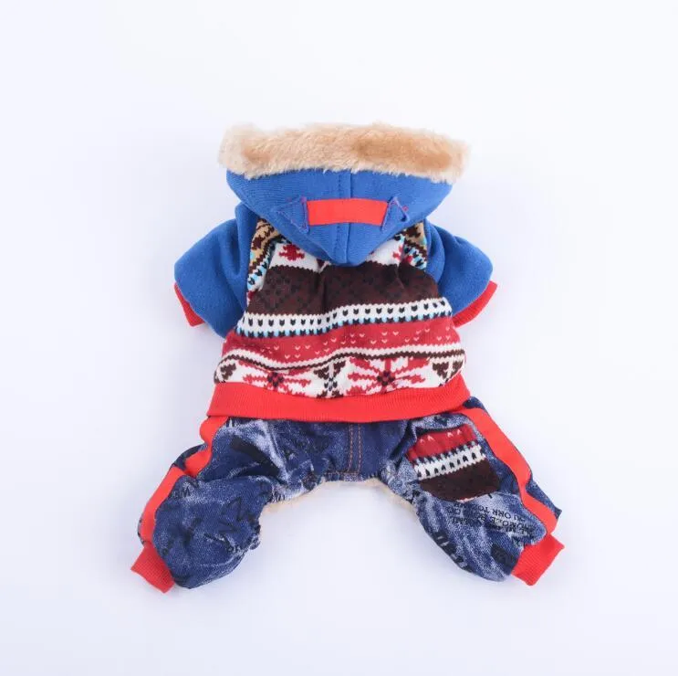 Stylish Pet Dog Warm Clothes Puppy Jumpsuit Hoodies Coat Vest