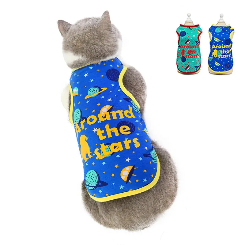 Summer cat clothes, space vest, air conditioning suit, pet clothes