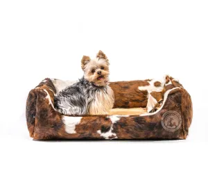 Tricolor Cowhide Pet Bed, 22X29X8"