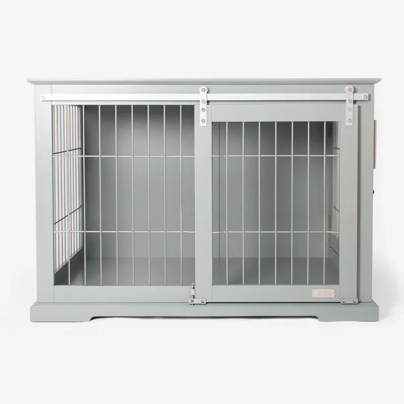 Wooden Sliding Door Dog Crate in White or Grey