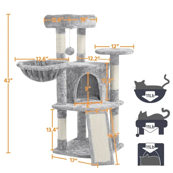 Yaheetech 42inch Cat Tree Cat Tower