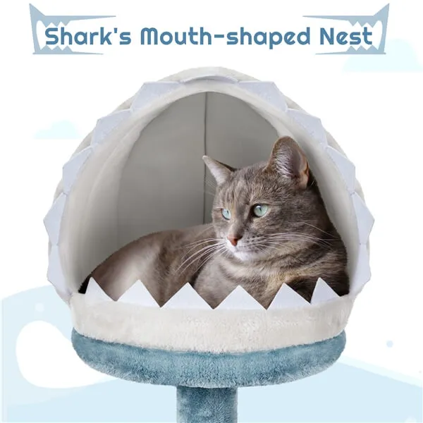 Yaheetech 45.5in Ocean-Themed Cat Tree Multi-Level Cat Tower