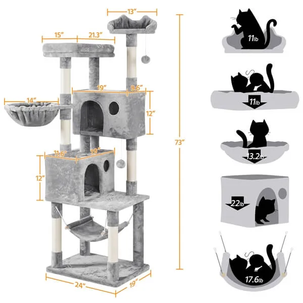 Yaheetech 73-inch Large Cat Tree