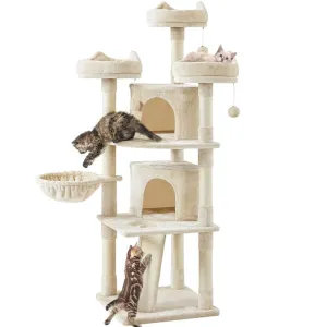 Yaheetech Big Cat House Plush Cat Tower 68.5 inch